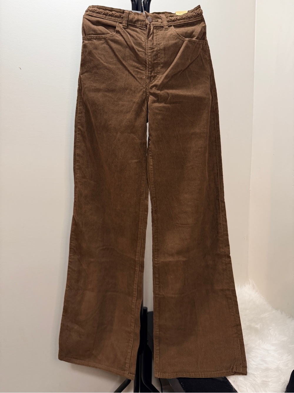 Levi's BIG "E" Chestnut Corduroy Pants with Braided Waistband NWT womens